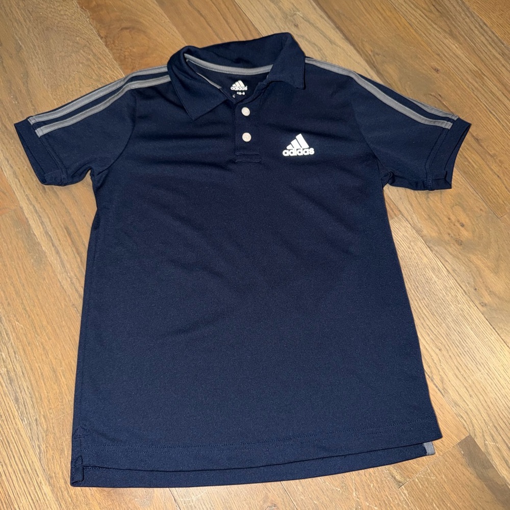 Adidas Kids Navy Polo Gold Shirt Sz youth small (8)